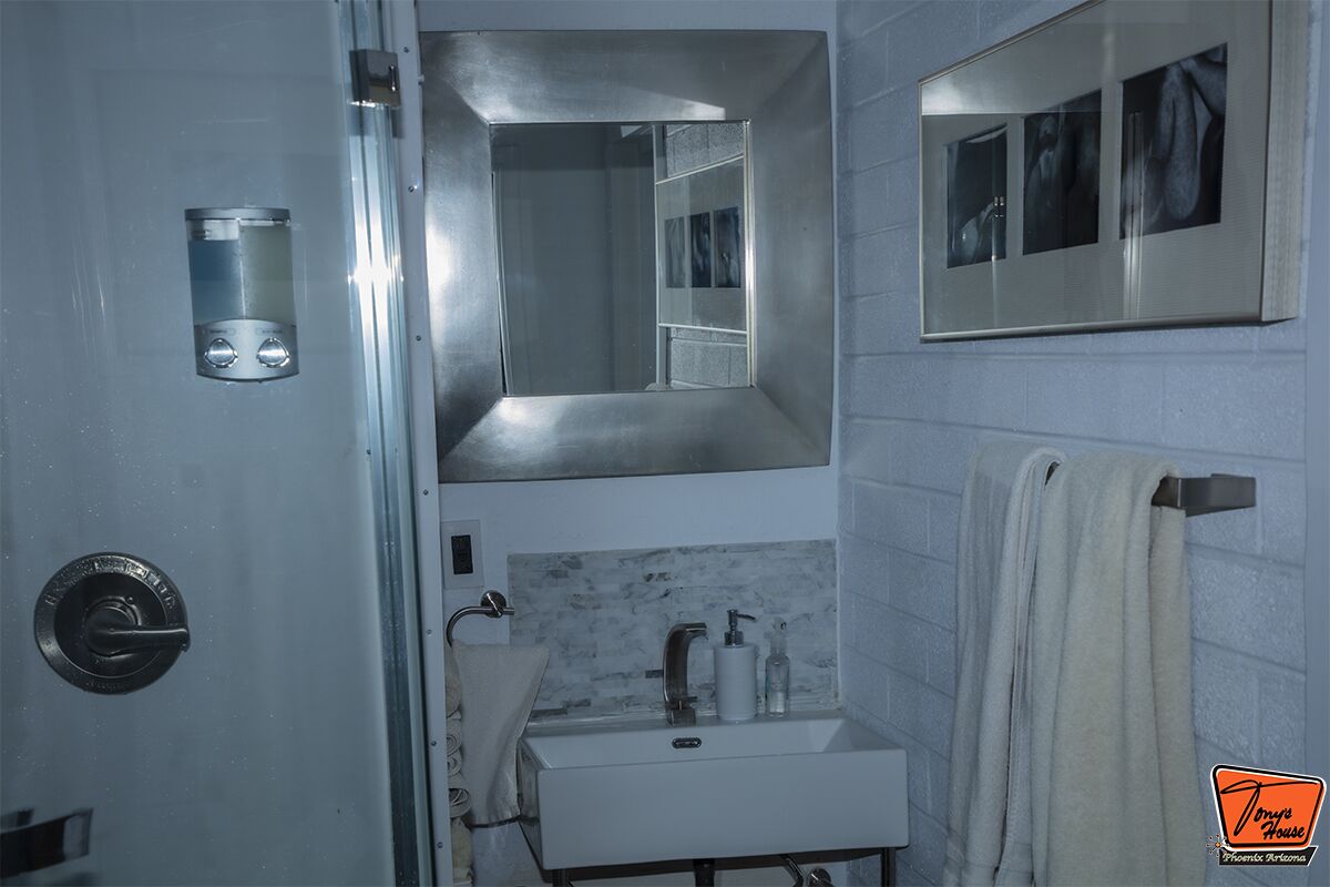 suite with kitchenette, pet friendly, clothing optional pool, in a gay hotel