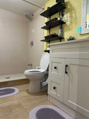 Hair dryer, towels, soap, shampoo - Walkout 1 Beb, 1 Bath Bsmnt Apt (Ajax)