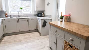 Fridge, dishwasher, electric kettle, toaster
