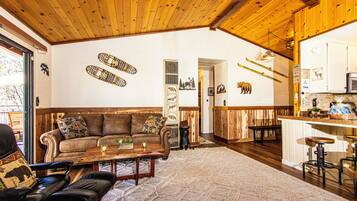 Smart TV, fireplace, video games, books