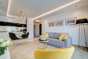 Living room - Angielska Grobla by Q4 Apartments  (Gdansk)