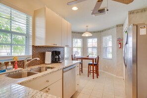 Fridge, microwave, stovetop, dishwasher