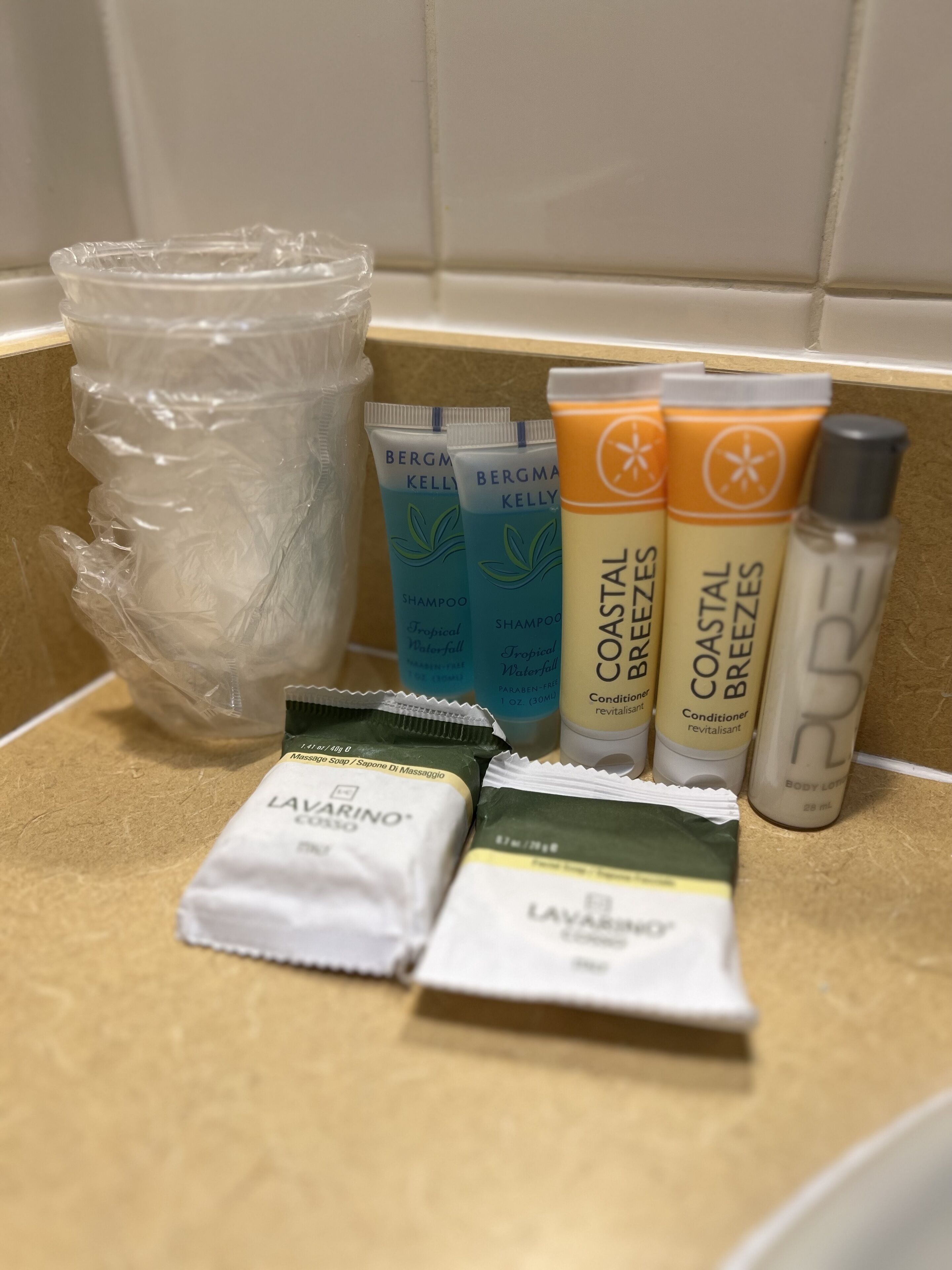 Combined shower/tub, hair dryer, towels