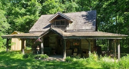 Historic Settler's Log Cabin in Private Forest