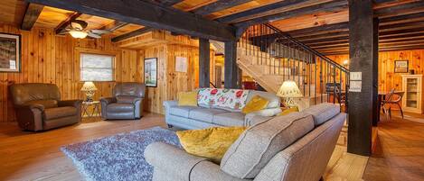 Televisión, chimenea y videojuegos