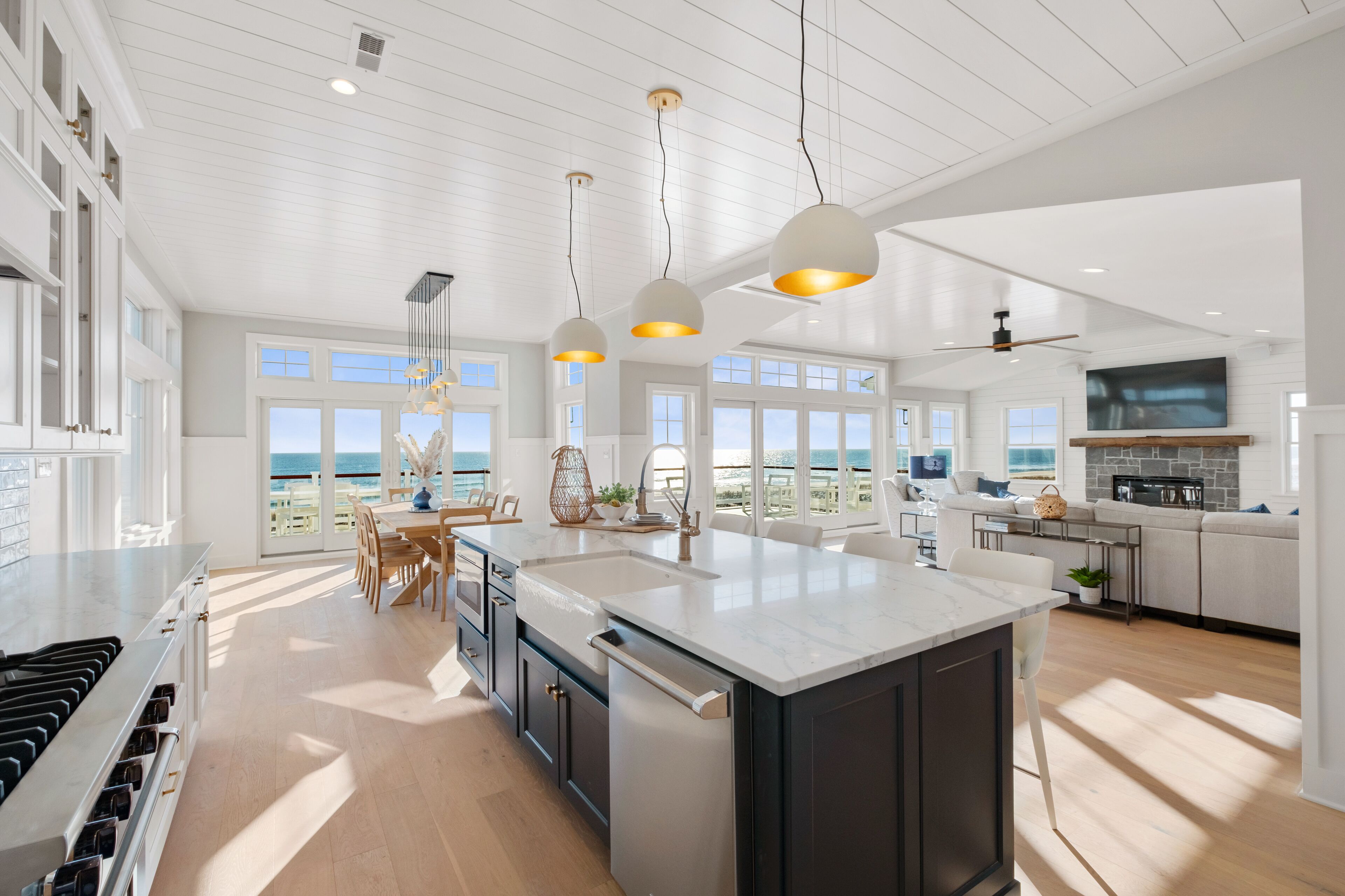 Beachfront with in-deck saltwater pool, panoramic views and private beach access