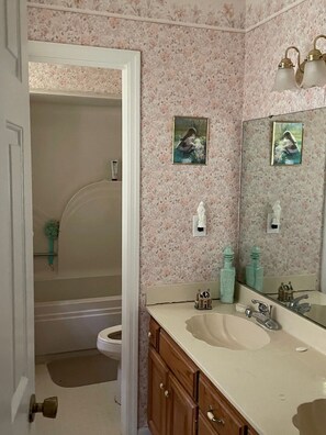 Sèche-cheveux, serviettes fournies, savon, papier toilette