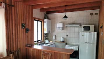 Kabin Keluarga | Dapur pribadi | Lemari es besar, microwave, oven, dan ketel listrik
