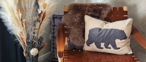 Smart TV, lareira, DVD player, livros