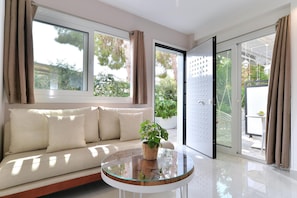 Dupleks, pemandangan kebun (Split Level) | 1 kamar tidur, seprai katun Mesir, dan seprai premium