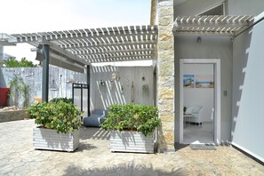 Duplex, Garden View (Split Level) | Terrace/patio - Alekos Luxury Suites Free 24h Transportation From - To Airport (Spata-Artemida)