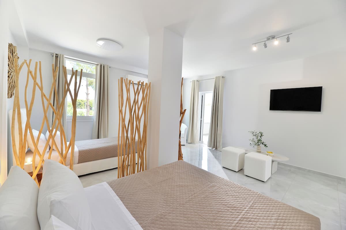 Familienzimmer, Balkon | 1 Schlafzimmer, Bettwäsche aus ägyptischer Baumwolle