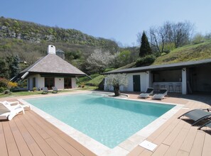 Et oppvarmet basseng