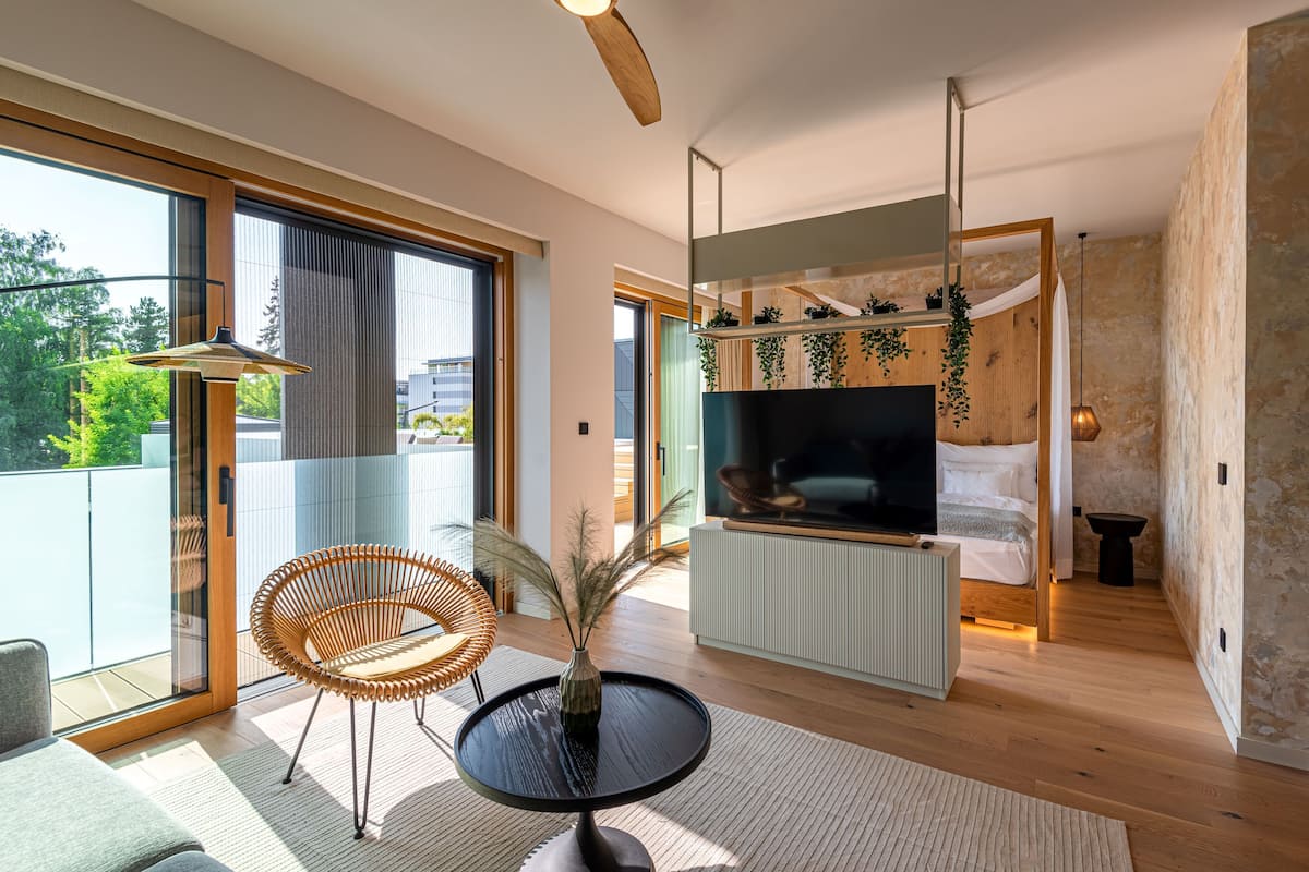 Suite luxueuse | 1 chambre, literie de qualité, minibar, coffre-fort