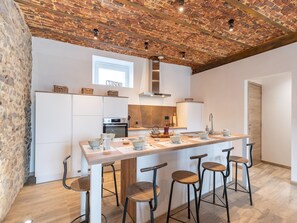 House | Private kitchen | Stovetop, electric kettle, highchair - Spacious Holiday Home in Doische With Private Pool (Doische)