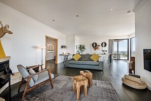 TV connectée, cheminée, chaîne hi-fi