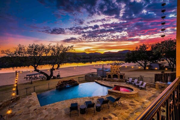 Outdoor pool, a heated pool