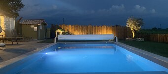 Luxury stone house with view and heated pool