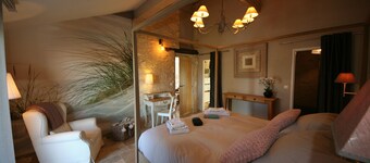 Luxury stone house with view and heated pool