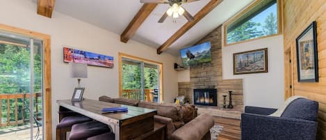TV, fireplace, table tennis