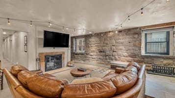 TV, fireplace, video games, offices