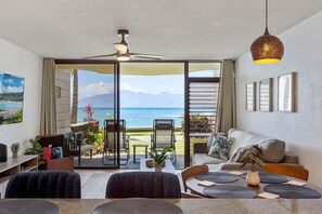 Smart TV - Perch - Seaside Serenity: Oceanfront 1BR Suite (Lahaina)