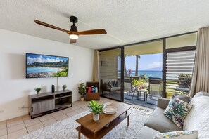 Smart TV - Perch - Seaside Serenity: Oceanfront 1BR Suite (Lahaina)