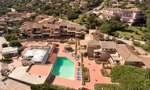 Aerial view - Apt. Costa 2A with shared Swimming Pool (Arzachena)