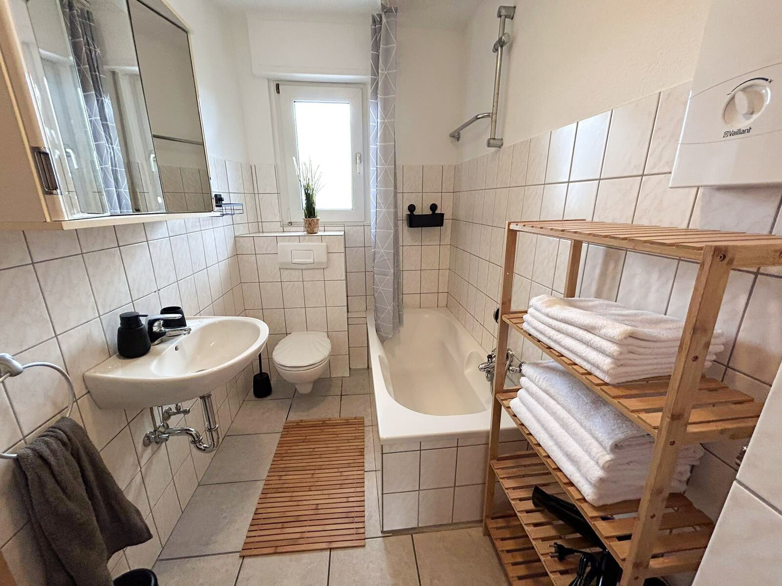Haartrockner, Bidet, Handtücher, Seife