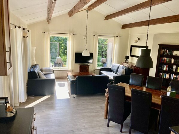 Smart TV, DVD player, books