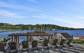 Terrace/patio - The spacious lakefront house features kayaks and a boat ramp. (East Stroudsburg)