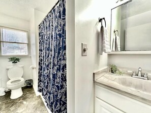 Secadora de cabello, toallas, jabón, shampoo 