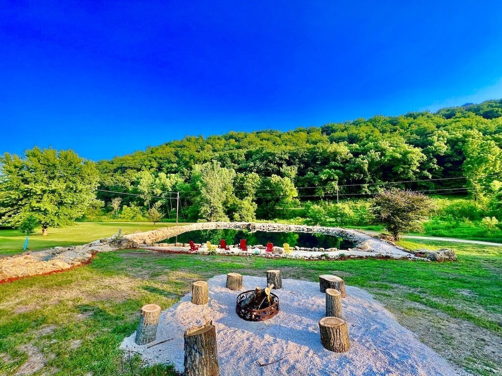 Longview Cabin w/XL Swimming Pond, Waterfalls, & Hot Tub