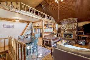 Smart TV, fireplace, video games, stereo