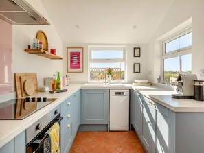 Dishwasher, highchair, cookware/dishes/utensils