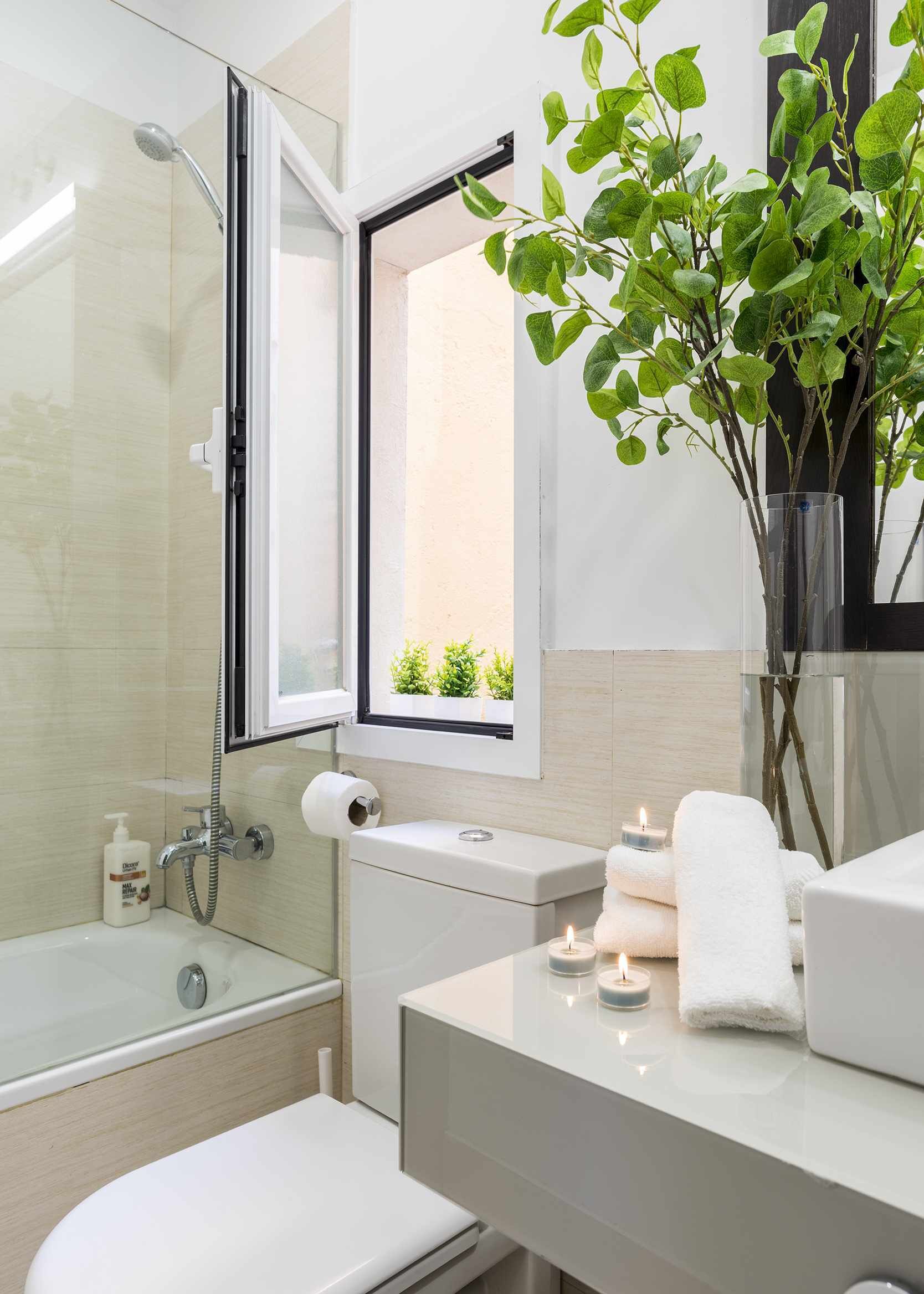 Badewanne, Haartrockner, Handtücher