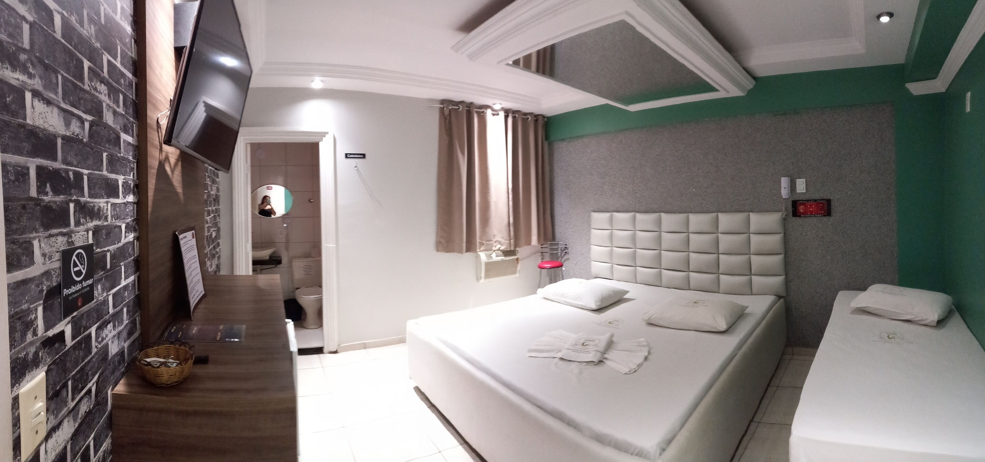 Desk, laptop workspace, free WiFi, bed sheets