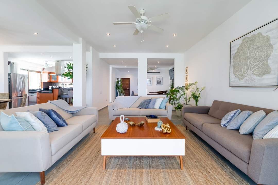 Una Smart TV, una mesa de tenis de mesa, un reproductor estéreo