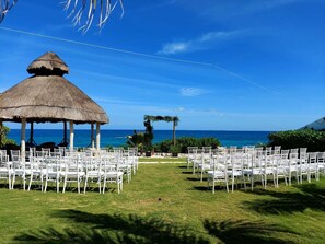 Outdoor banquet area