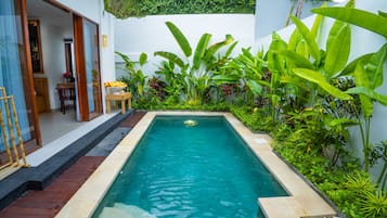 Villa, 2 Bedrooms, Private Pool | Ruang tamu | 32 inci televisyen LED dengan digital, TV