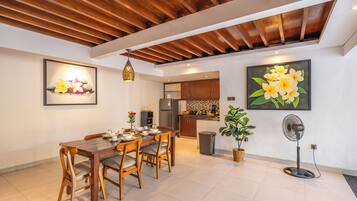 Villa, 2 Bedrooms, Private Pool | Living area | 32-inch LED TV with digital channels, TV
