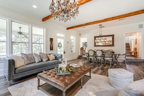 Smart TV, fireplace, video games, table football