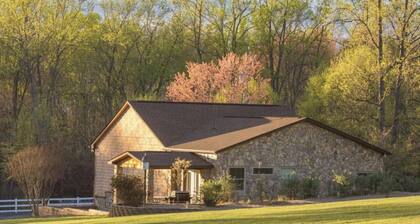 Lake front 2 cottages on private 11 acres: dock, deck, wiffleball, & more