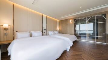 Premium Twin Room, 2 Double Beds, Sea View | Premium bedding, free WiFi, bed sheets