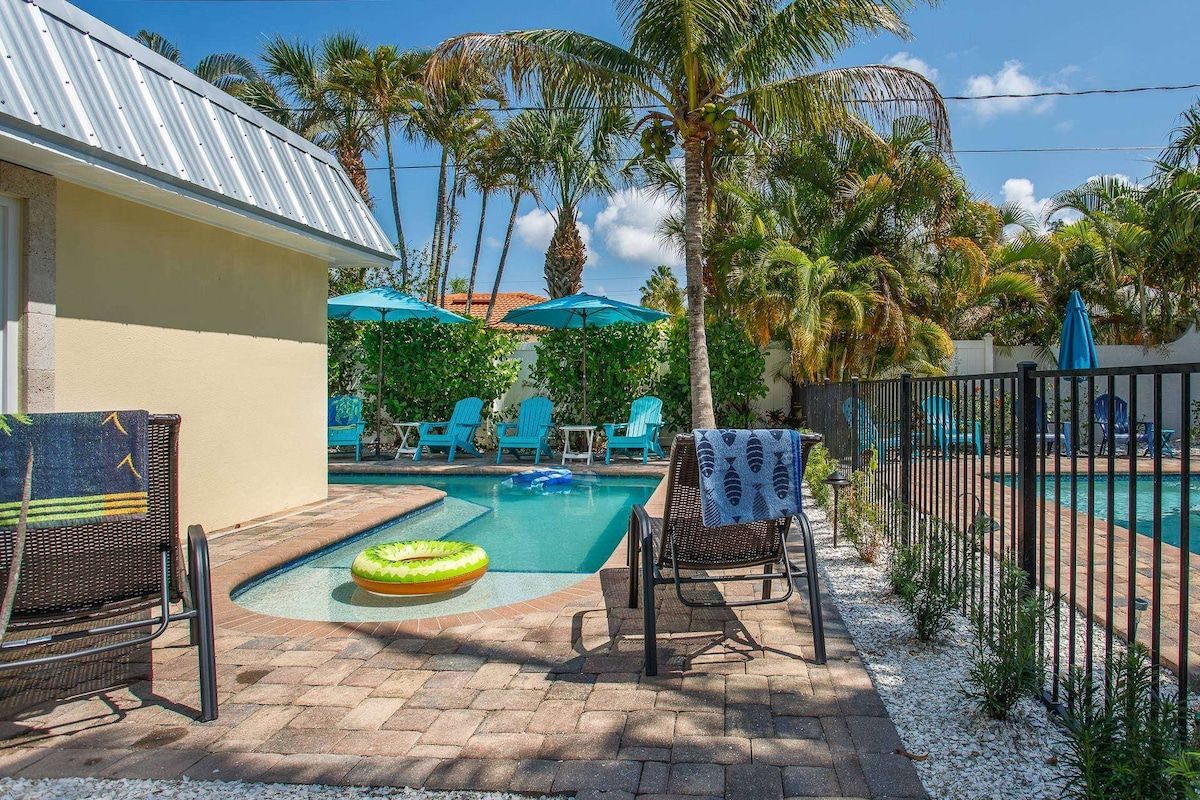 Heated dipping pool with an outdoor shower: Soak, splash, and unwind