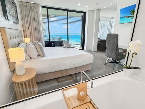 2 bedrooms, desk, iron/ironing board, travel crib