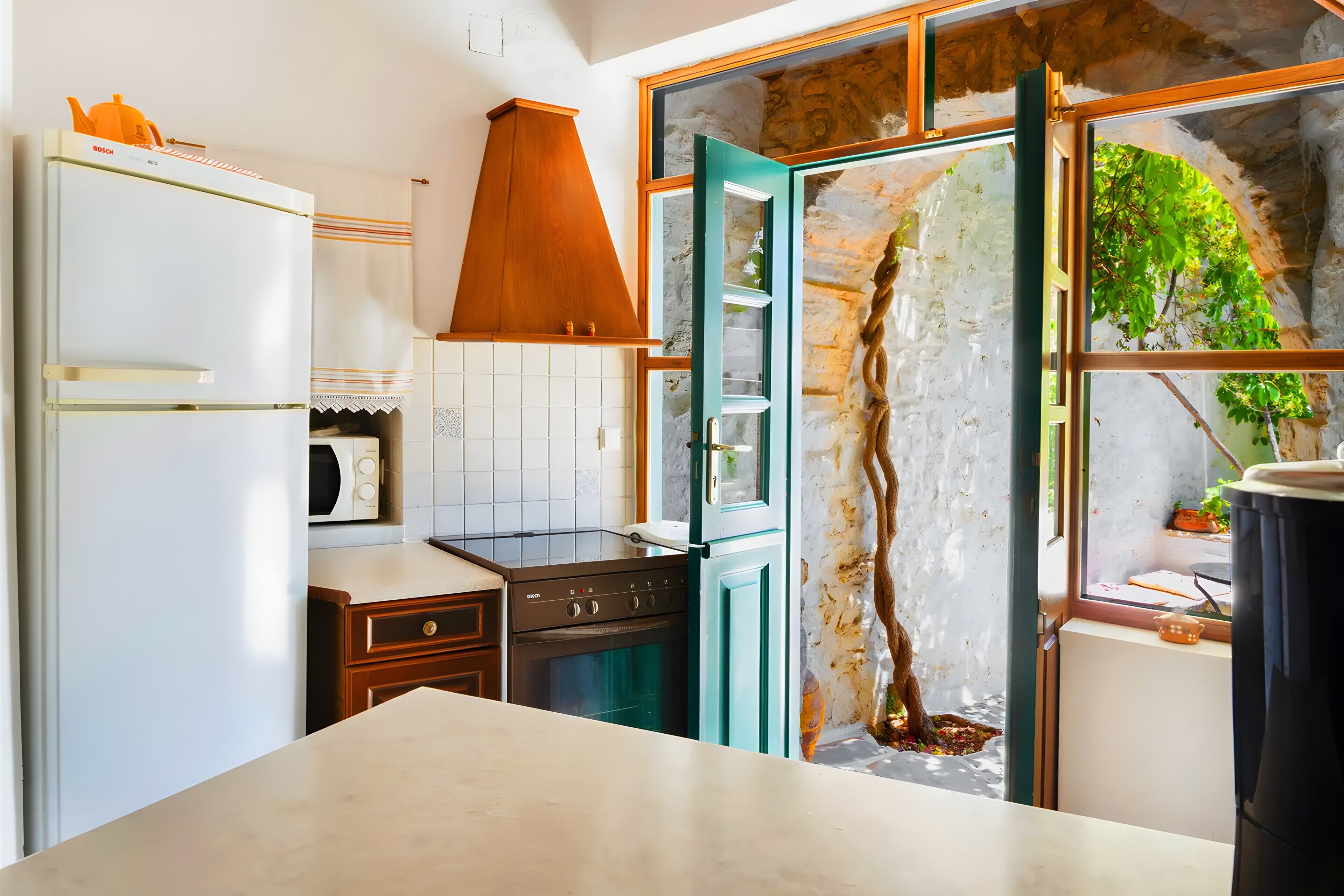 Kühlschrank, Mikrowelle, Ofen, Herdplatte