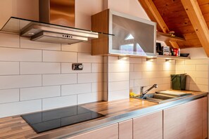 Fridge, microwave, stovetop, dishwasher