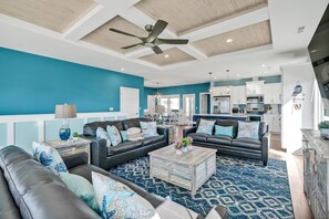Smart TV, DVD player - Experience ocean views at 7 Green Pelicans in Oak Island, with 7 bedrooms for 24 guests. (Oak Island)