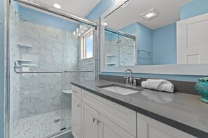 Bathtub, hair dryer, towels